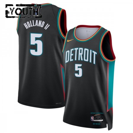 Camiseta Niños NBA Detroit Pistons Ron Holland II 2025-26 Nike City Edition Negro Swingman